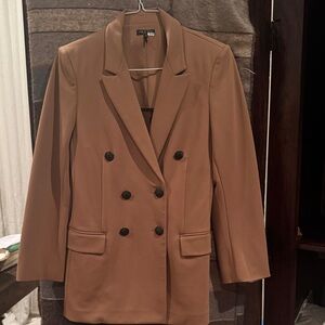 Rag & Bone Camel Double-Breasted Unlined Blazer